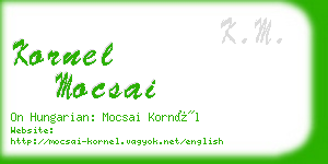 kornel mocsai business card